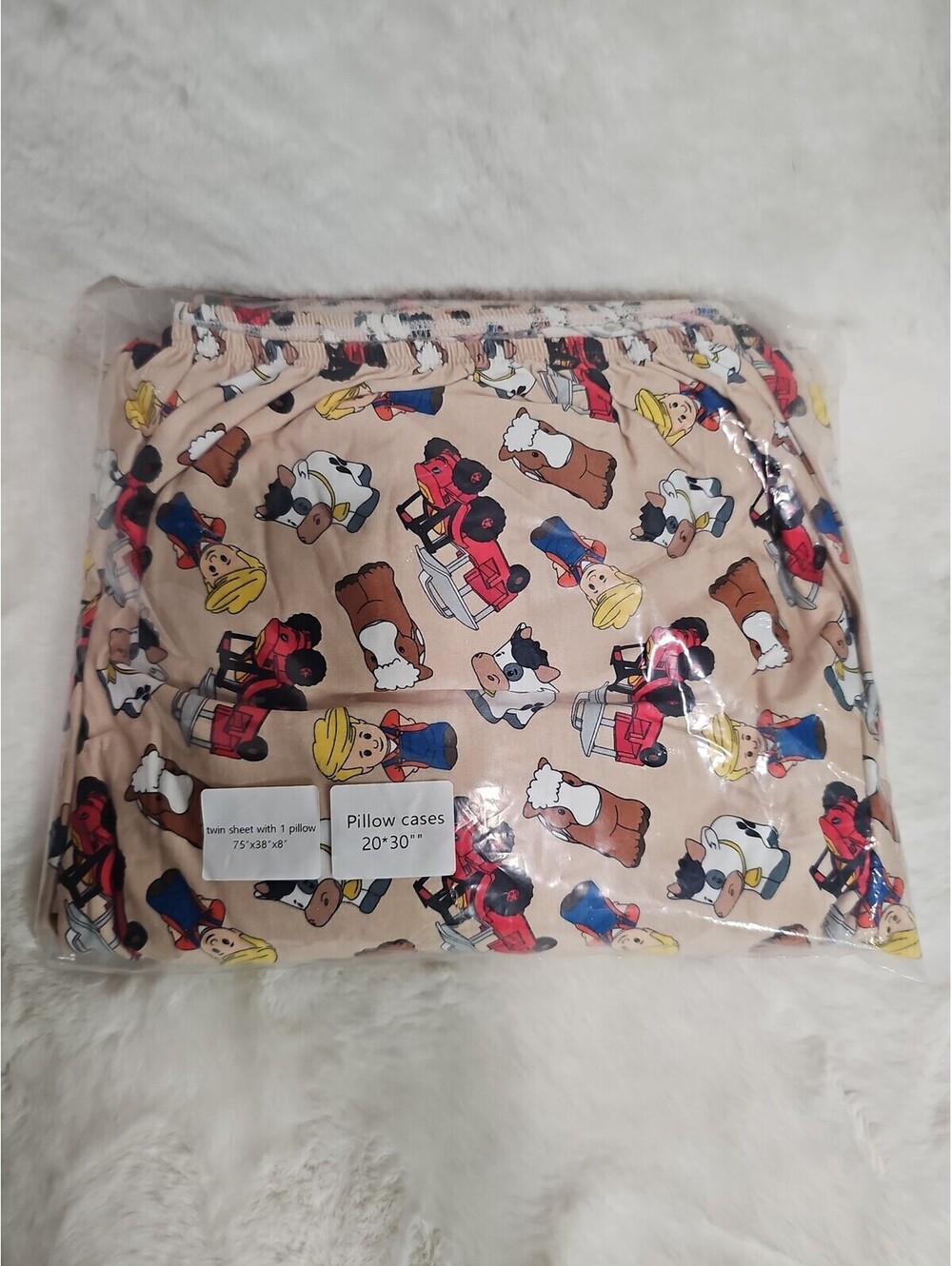 Little People Farm Twin Sheet and pillowcase